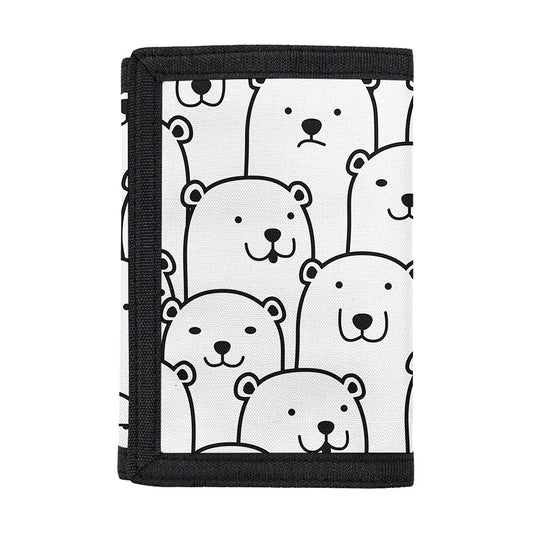 Cute Polar Bear Pattern Print Trifold Wallet