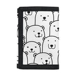 Cute Polar Bear Pattern Print Trifold Wallet