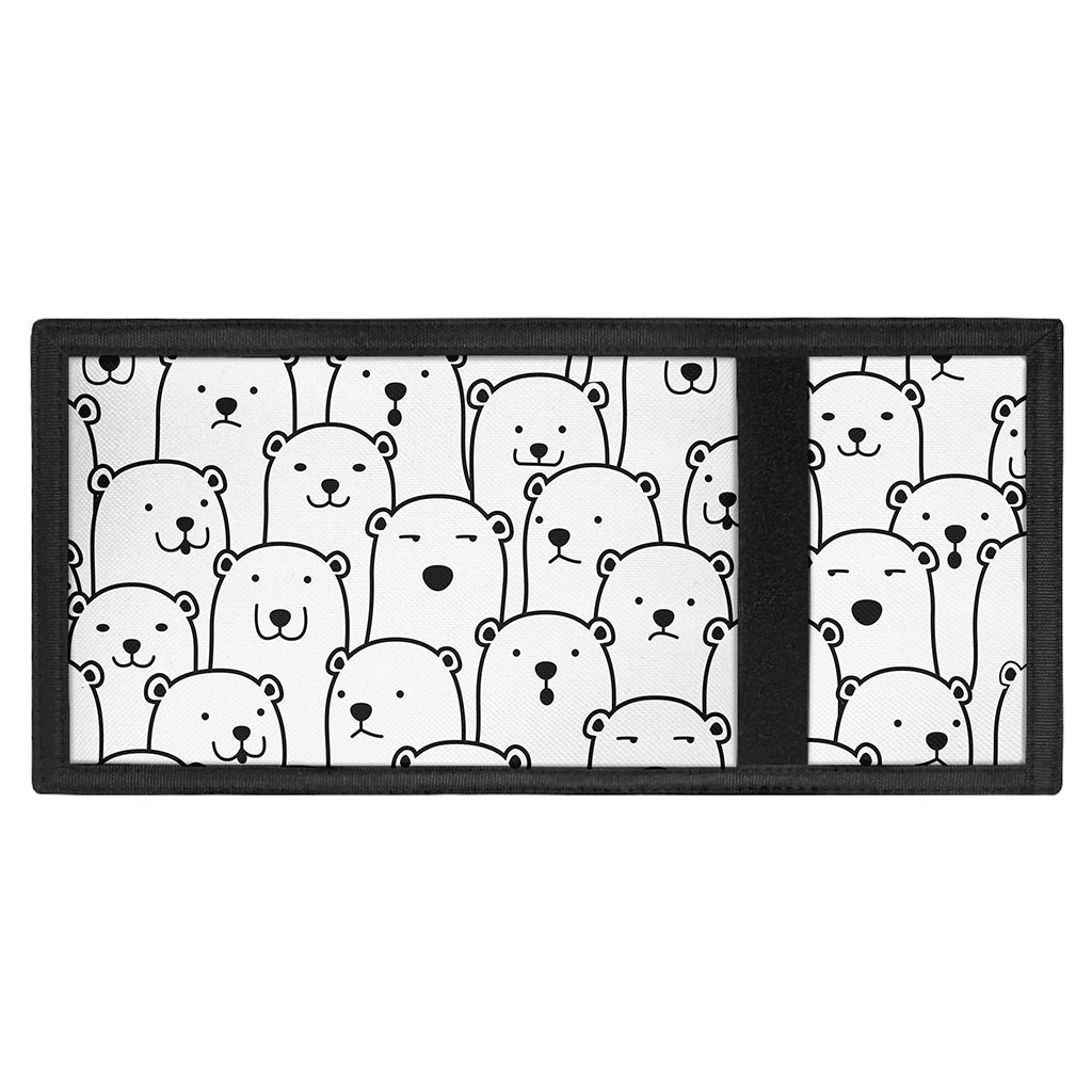 Cute Polar Bear Pattern Print Trifold Wallet