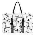 Cute Polar Bear Pattern Print Utility Tote Bag