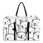 Cute Polar Bear Pattern Print Utility Tote Bag