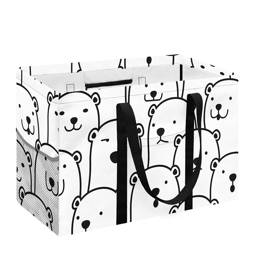 Cute Polar Bear Pattern Print Utility Tote Bag