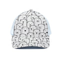 Cute Polar Bear Pattern Print White Mesh Trucker Hat