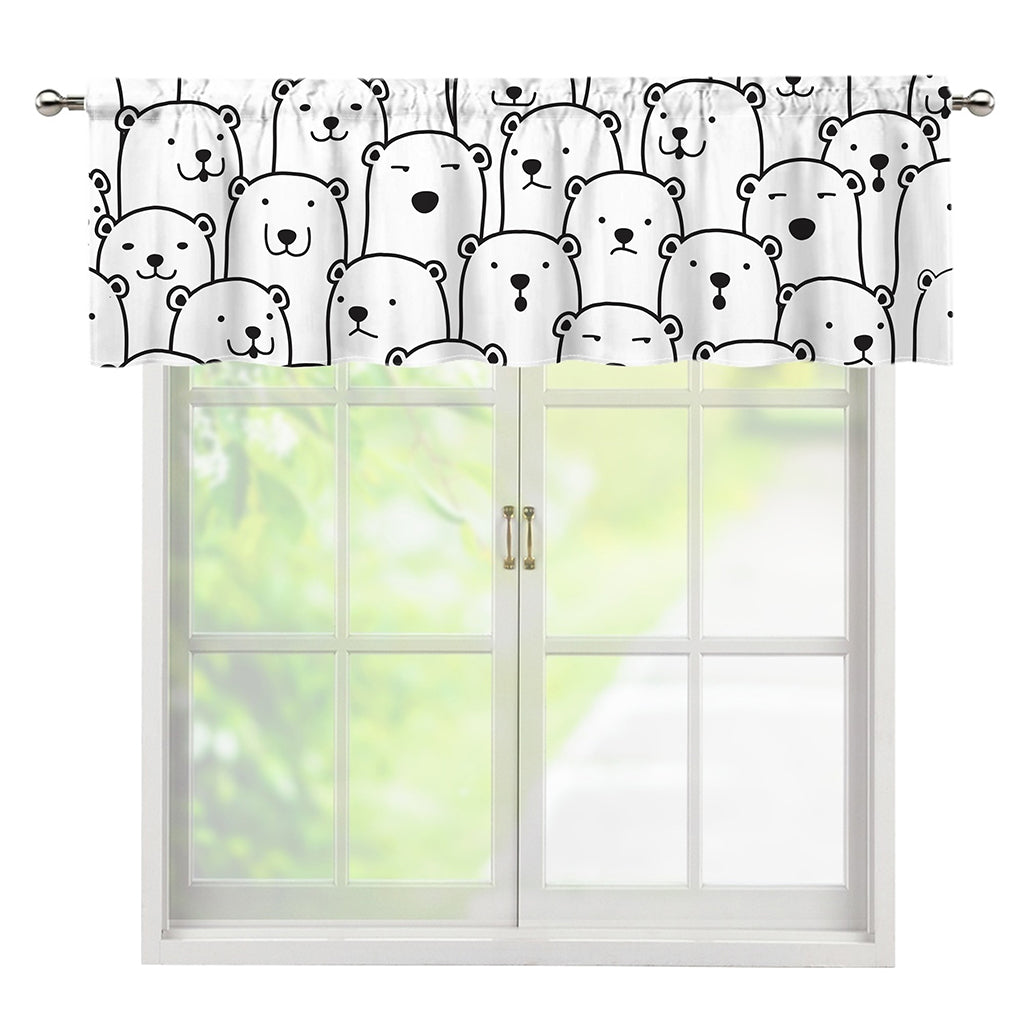Cute Polar Bear Pattern Print Window Valance