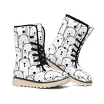 Cute Polar Bear Pattern Print Winter Boots
