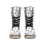 Cute Polar Bear Pattern Print Winter Boots