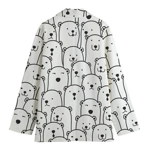 Cute Polar Bear Pattern Print Women's Blazer