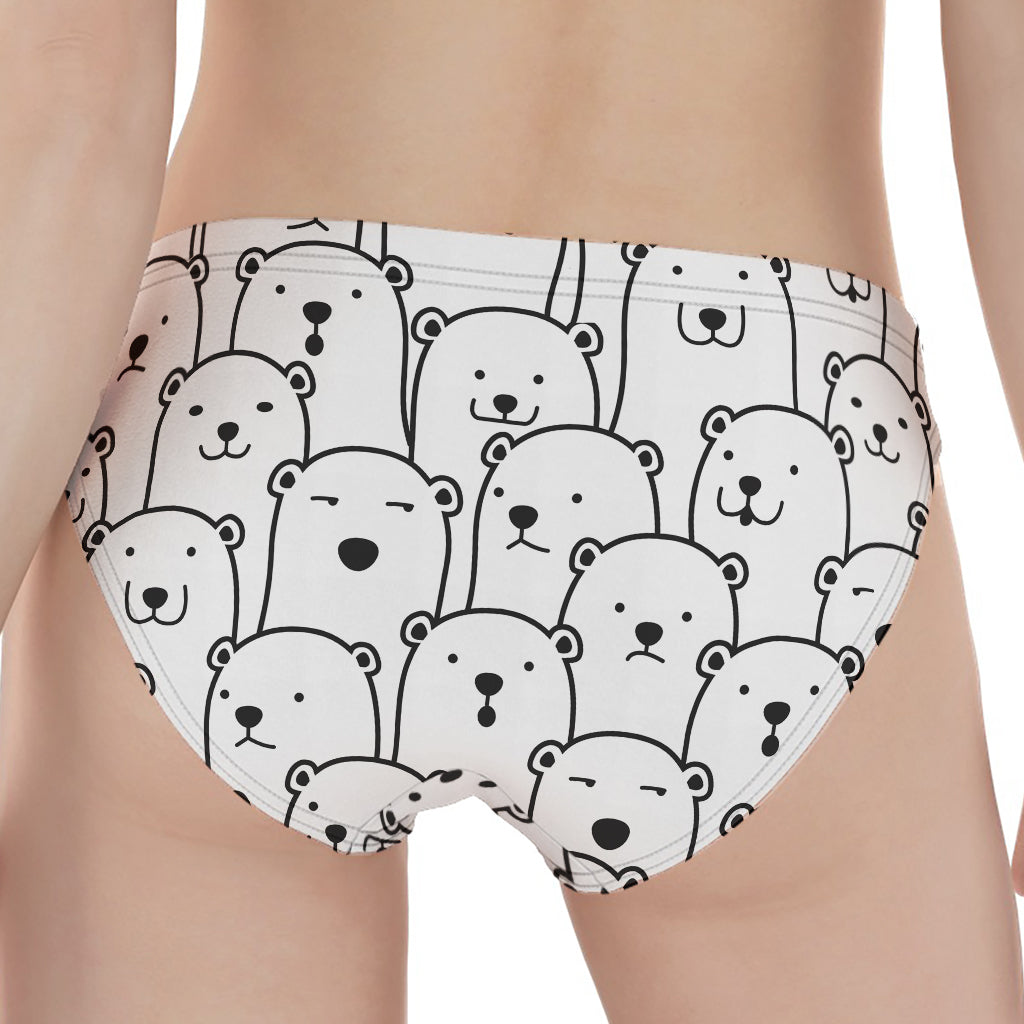 Cute Polar Bear Pattern Print Women's Panties