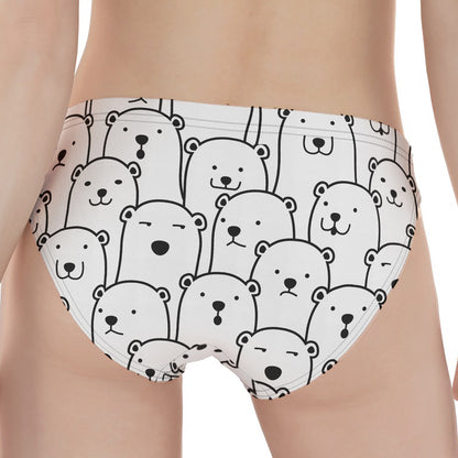 Cute Polar Bear Pattern Print Women's Panties