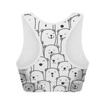 Cute Polar Bear Pattern Print Women's Sports Bra