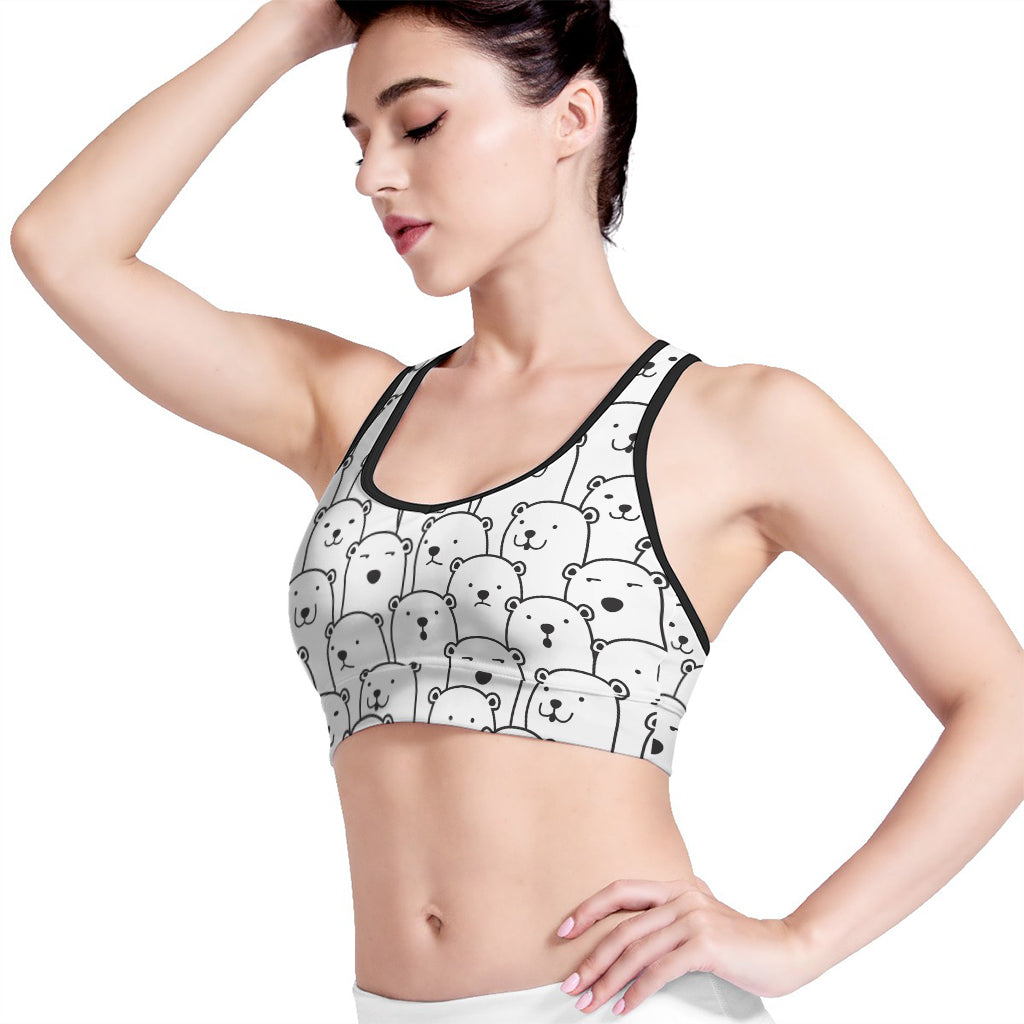 Christmas Polar Bear Pattern Print Women's Sports Bra – GearFrost