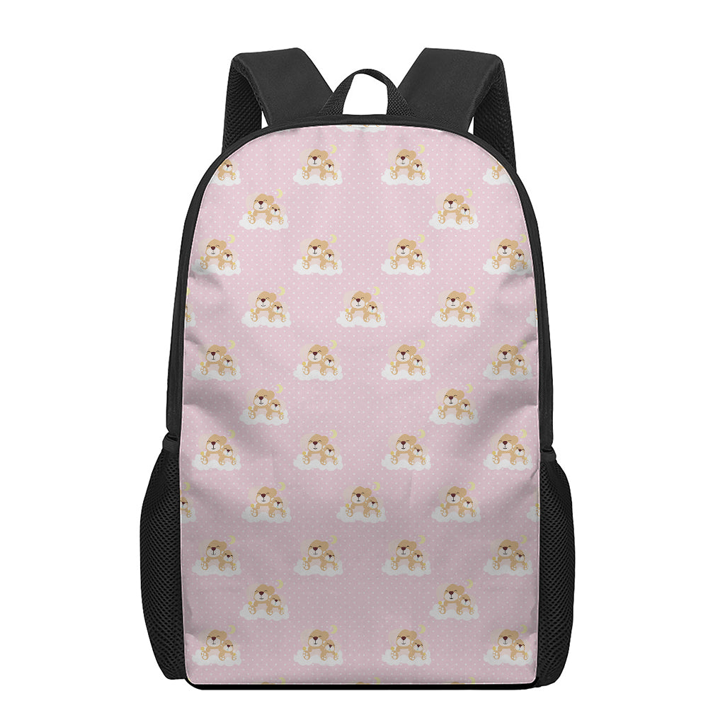 Cute Polka Dot Baby Bear Pattern Print 17 Inch Backpack