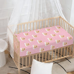 Cute Polka Dot Baby Bear Pattern Print Baby Crib Sheet