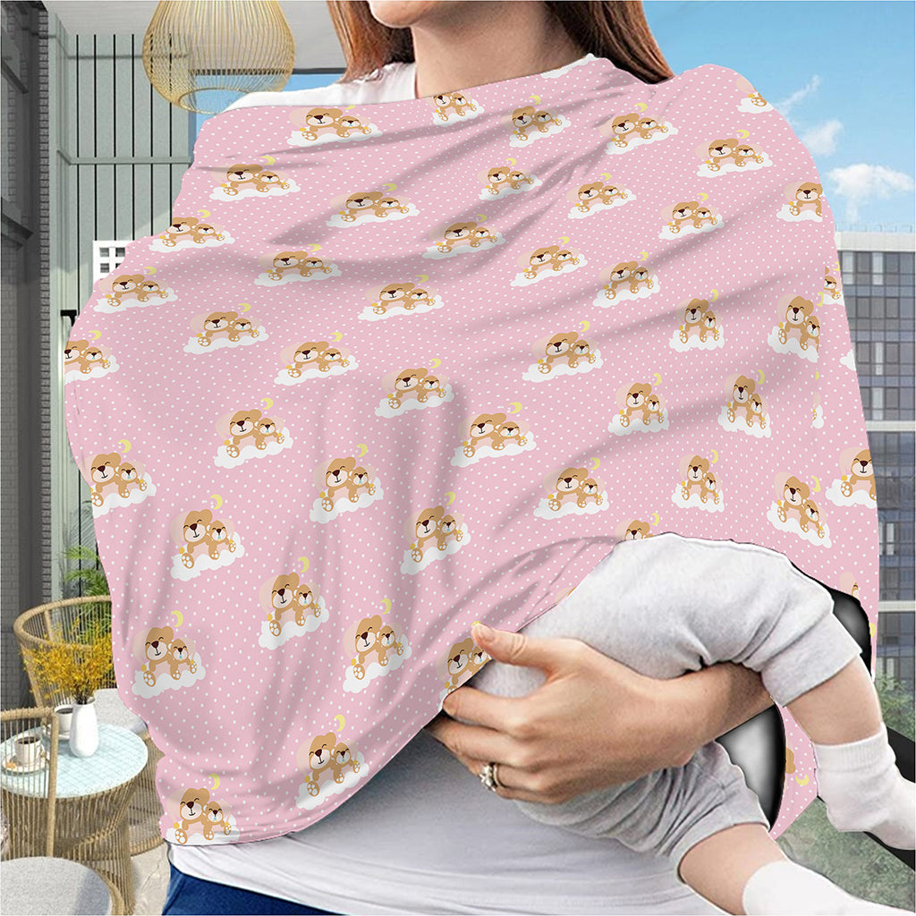 Cute Polka Dot Baby Bear Pattern Print Baby Seat Cover