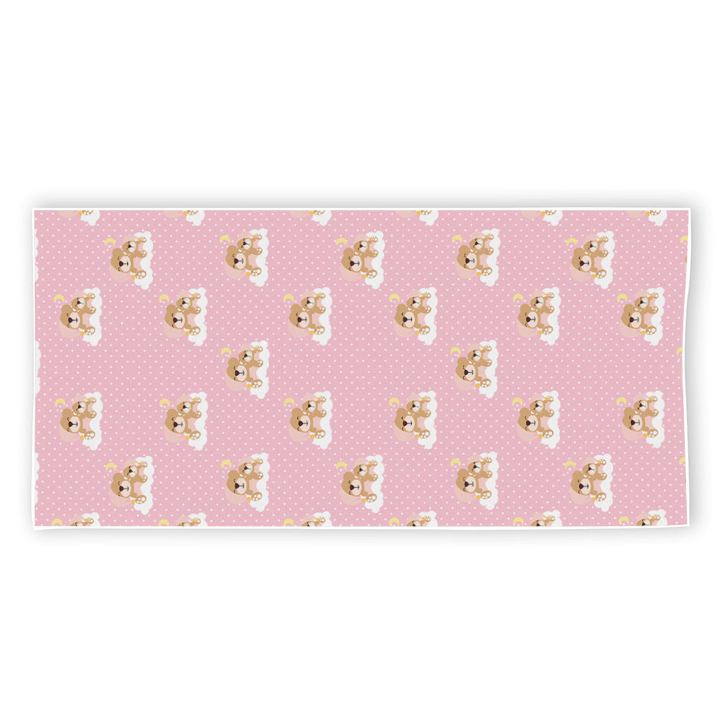 Cute Polka Dot Baby Bear Pattern Print Beach Towel