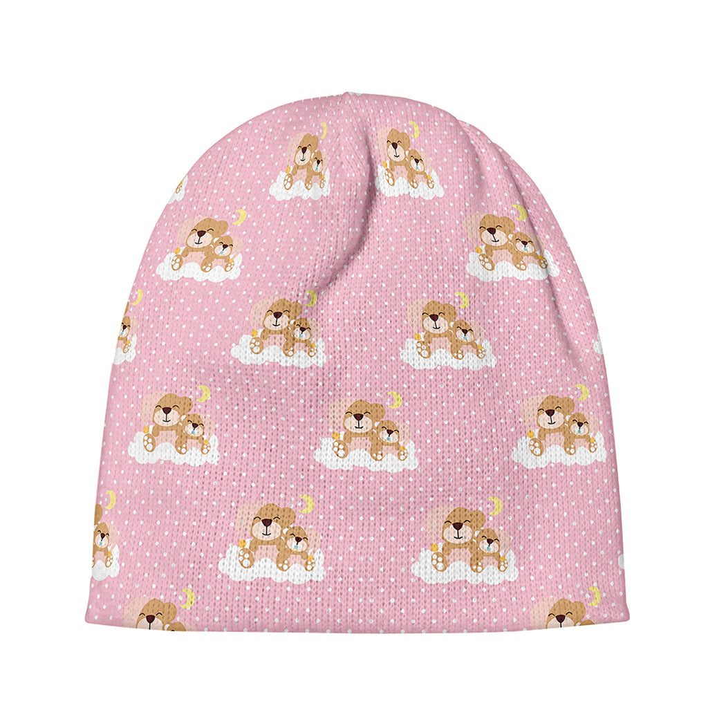 Cute Polka Dot Baby Bear Pattern Print Beanie