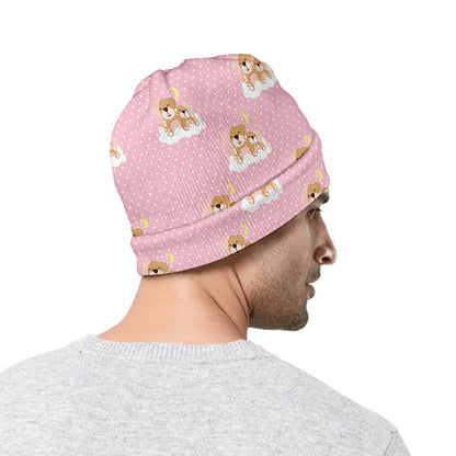 Cute Polka Dot Baby Bear Pattern Print Beanie
