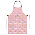 Cute Polka Dot Baby Bear Pattern Print Bib Apron With Pocket