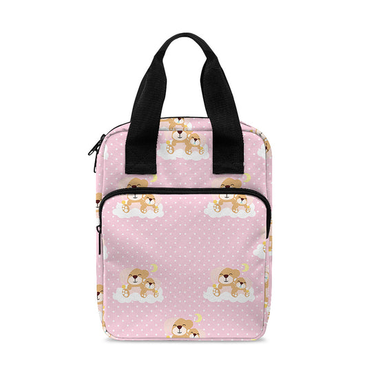 Cute Polka Dot Baby Bear Pattern Print Bible Tote Bag