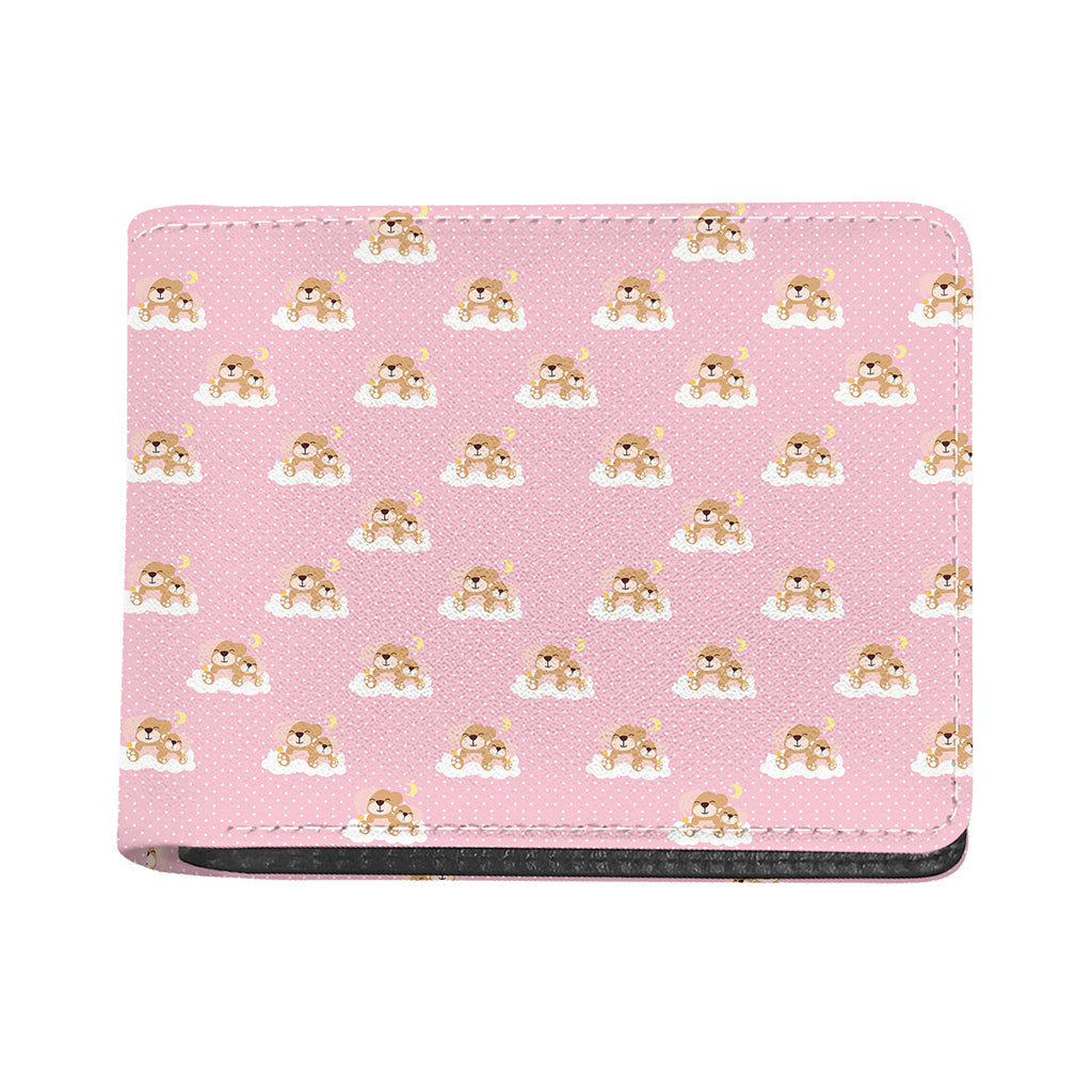 Cute Polka Dot Baby Bear Pattern Print Bifold Wallet