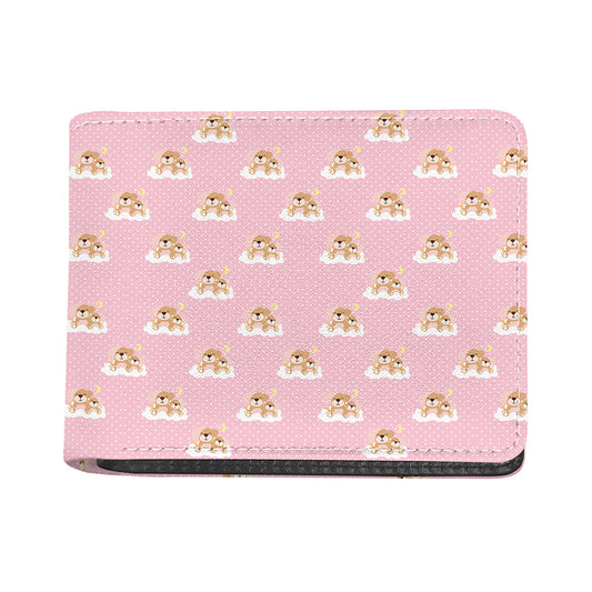 Cute Polka Dot Baby Bear Pattern Print Bifold Wallet