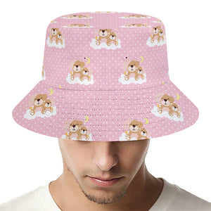 Cute Polka Dot Baby Bear Pattern Print Bucket Hat