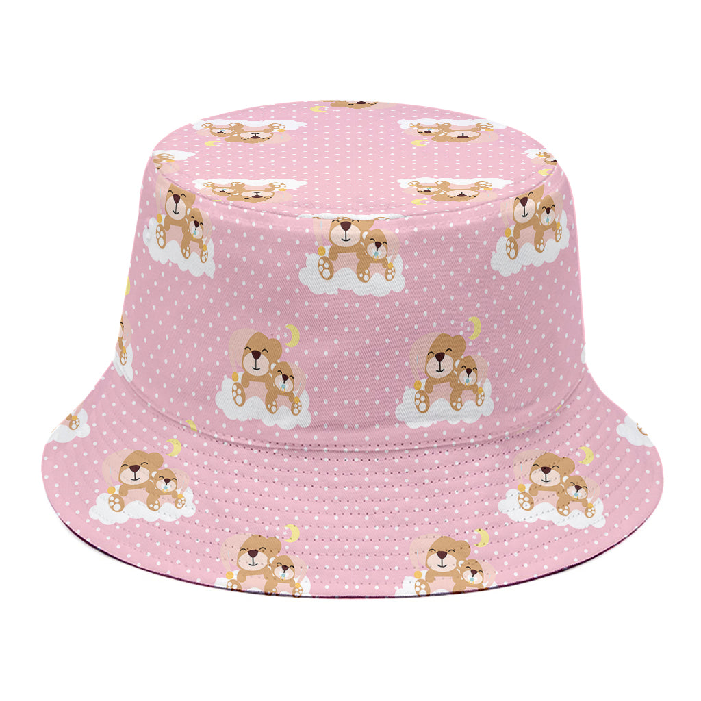 Cute Polka Dot Baby Bear Pattern Print Bucket Hat