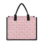 Cute Polka Dot Baby Bear Pattern Print Canvas Tote Bag