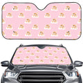 Cute Polka Dot Baby Bear Pattern Print Car Windshield Sun Shade
