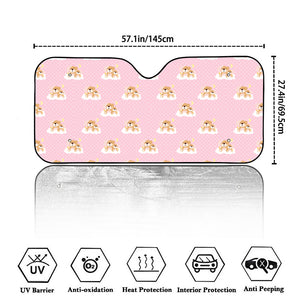 Cute Polka Dot Baby Bear Pattern Print Car Windshield Sun Shade