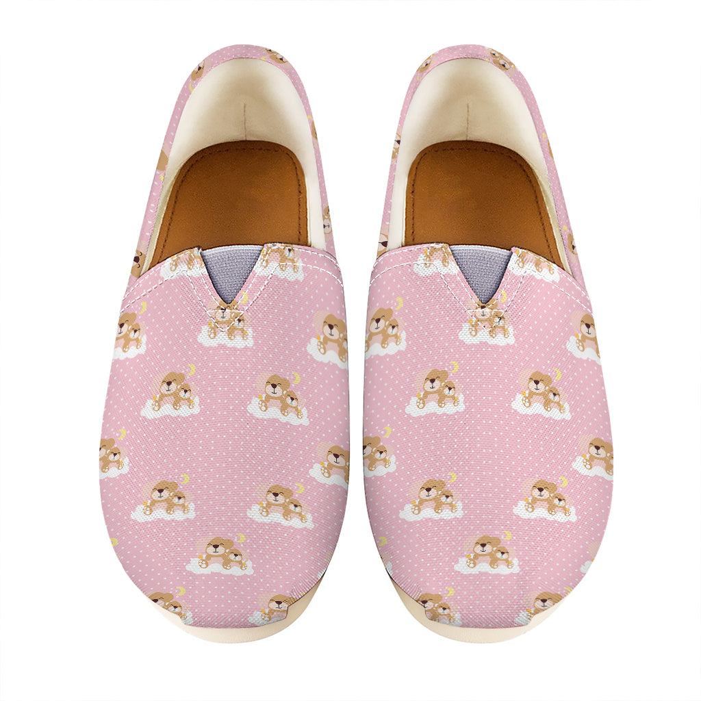 Cute Polka Dot Baby Bear Pattern Print Casual Shoes