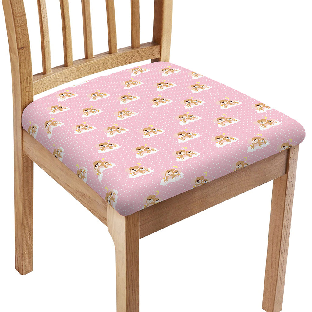 Cute Polka Dot Baby Bear Pattern Print Chair Cushion Cover