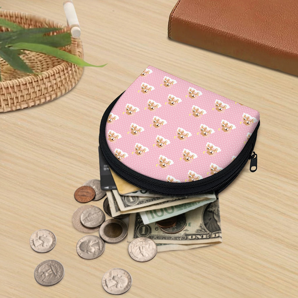 Cute Polka Dot Baby Bear Pattern Print Coin Purse