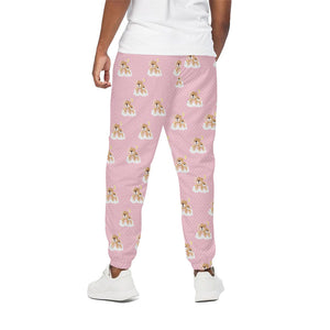 Cute Polka Dot Baby Bear Pattern Print Cotton Pants