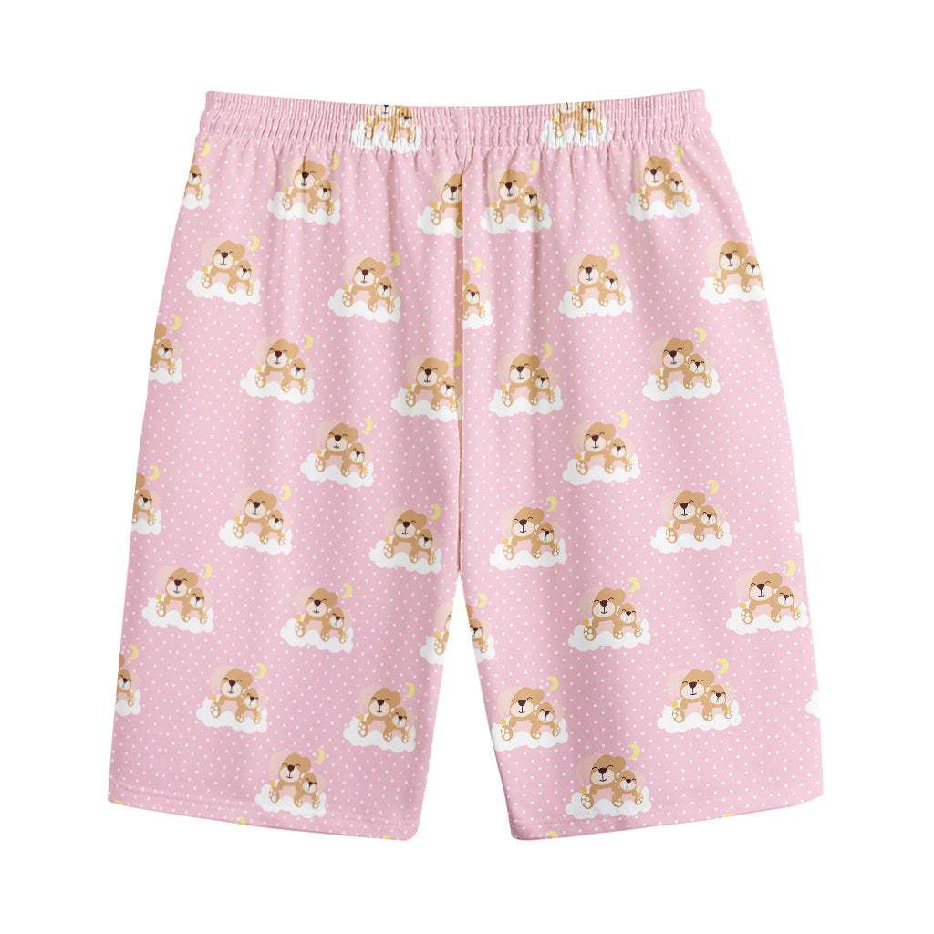 Cute Polka Dot Baby Bear Pattern Print Cotton Shorts