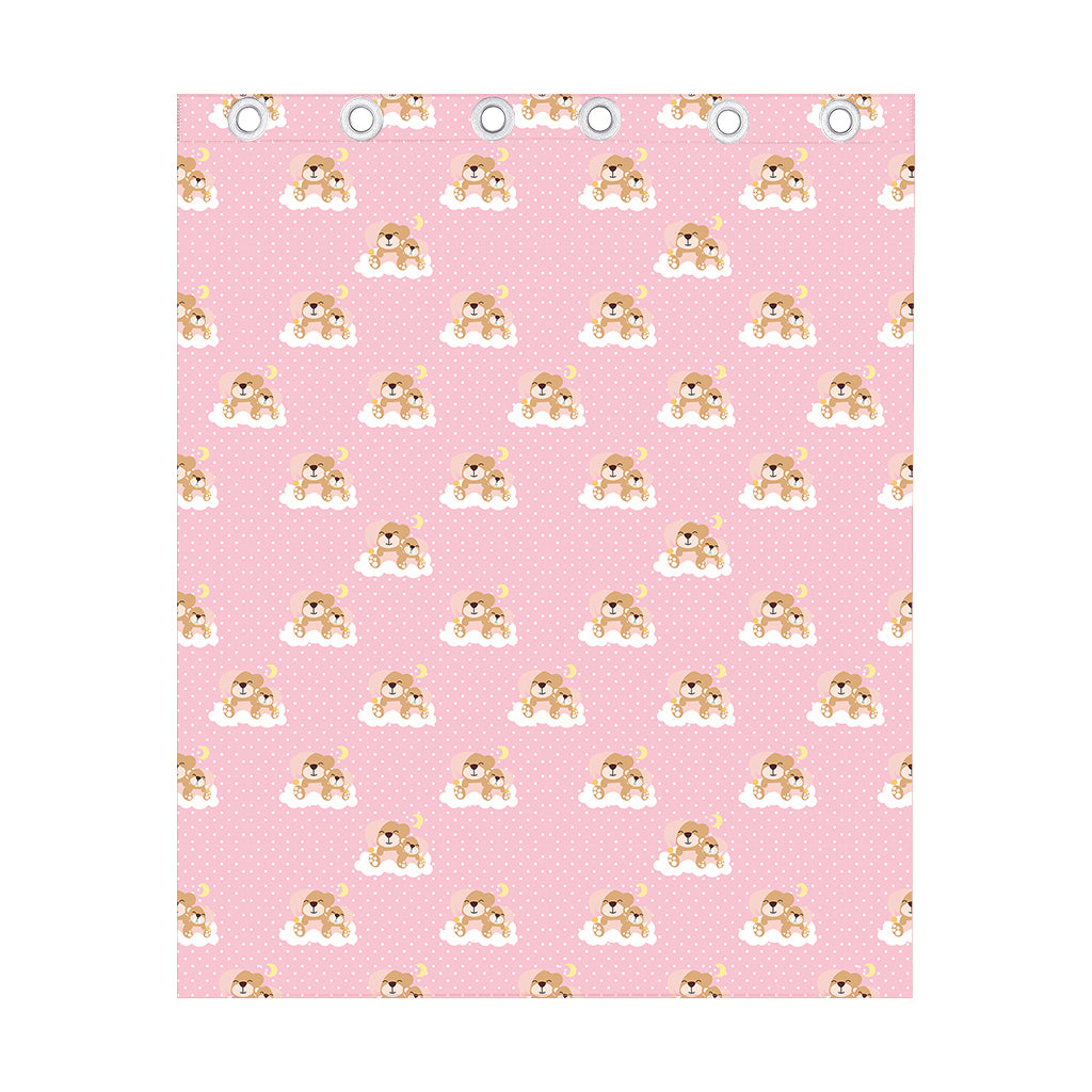 Cute Polka Dot Baby Bear Pattern Print Curtain