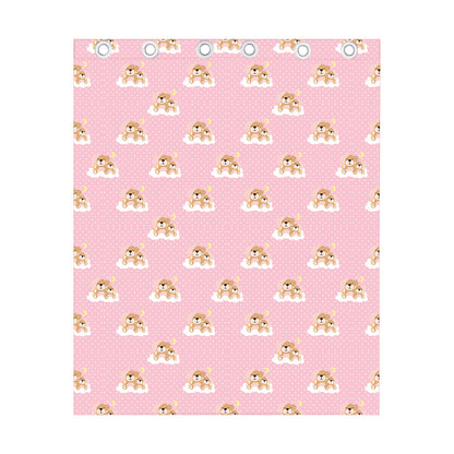 Cute Polka Dot Baby Bear Pattern Print Curtain