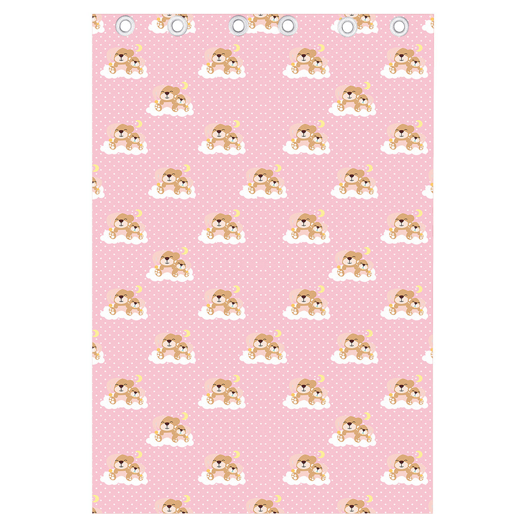 Cute Polka Dot Baby Bear Pattern Print Curtain