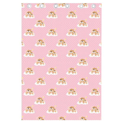 Cute Polka Dot Baby Bear Pattern Print Curtain