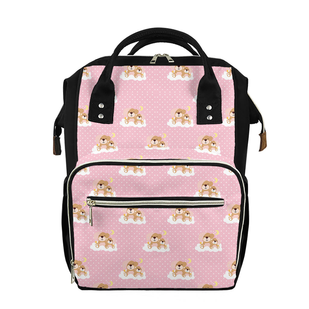 Cute Polka Dot Baby Bear Pattern Print Diaper Bag