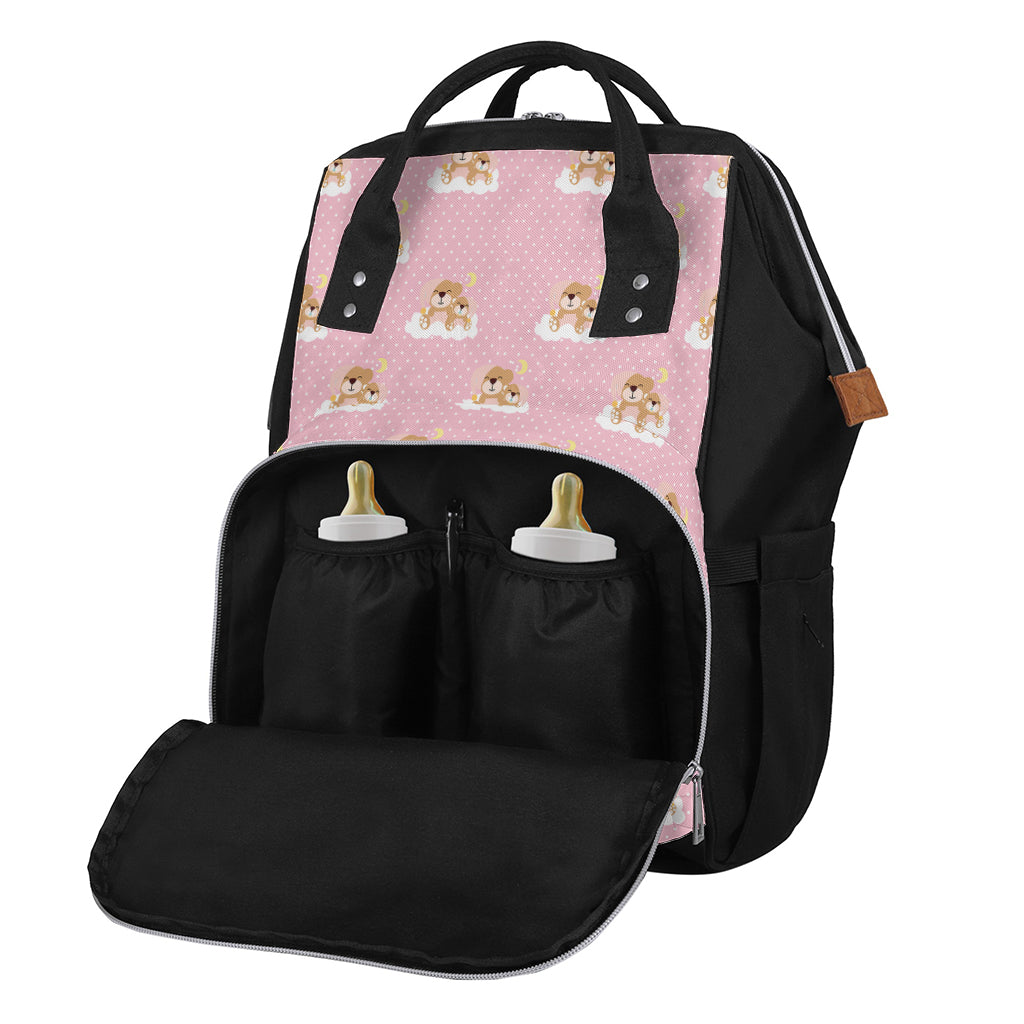 Cute Polka Dot Baby Bear Pattern Print Diaper Bag