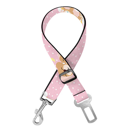 Cute Polka Dot Baby Bear Pattern Print Dog Seat Belt
