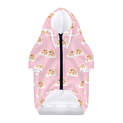 Cute Polka Dot Baby Bear Pattern Print Dog Zip Up Hoodie