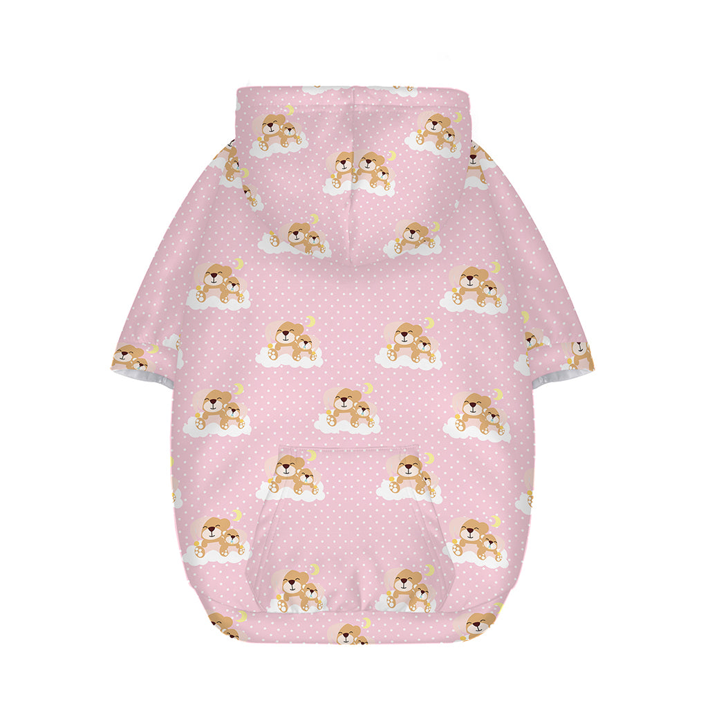 Cute Polka Dot Baby Bear Pattern Print Dog Zip Up Hoodie