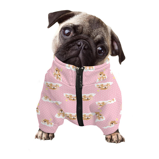 Cute Polka Dot Baby Bear Pattern Print Dog Zip Up Jacket