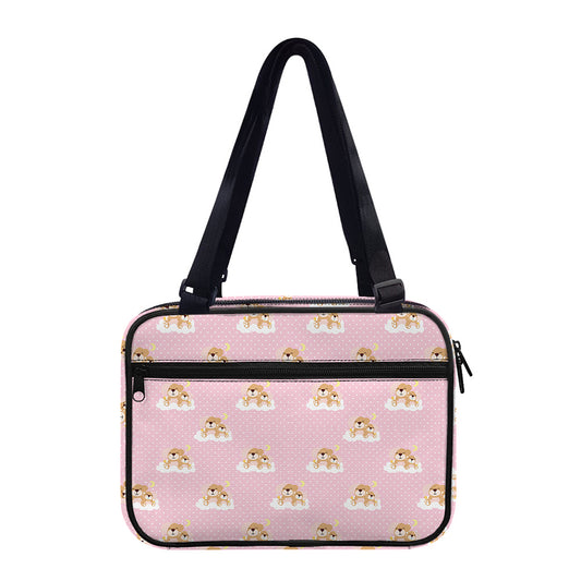 Cute Polka Dot Baby Bear Pattern Print Double Strap Bible Bag