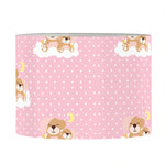 Cute Polka Dot Baby Bear Pattern Print Drum Lamp Shade