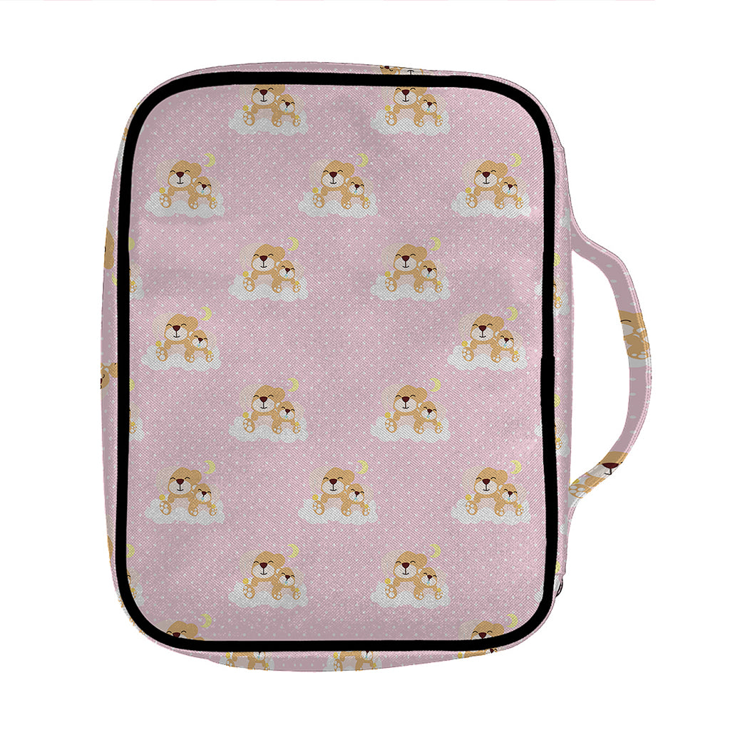 Cute Polka Dot Baby Bear Pattern Print Front Pocket Bible Bag
