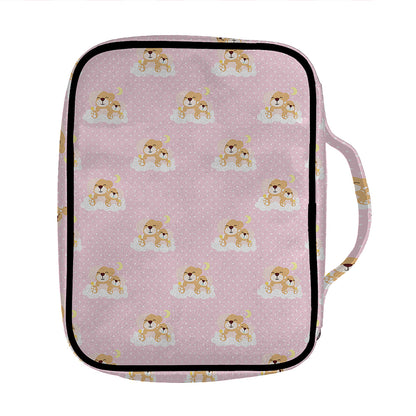 Cute Polka Dot Baby Bear Pattern Print Front Pocket Bible Bag