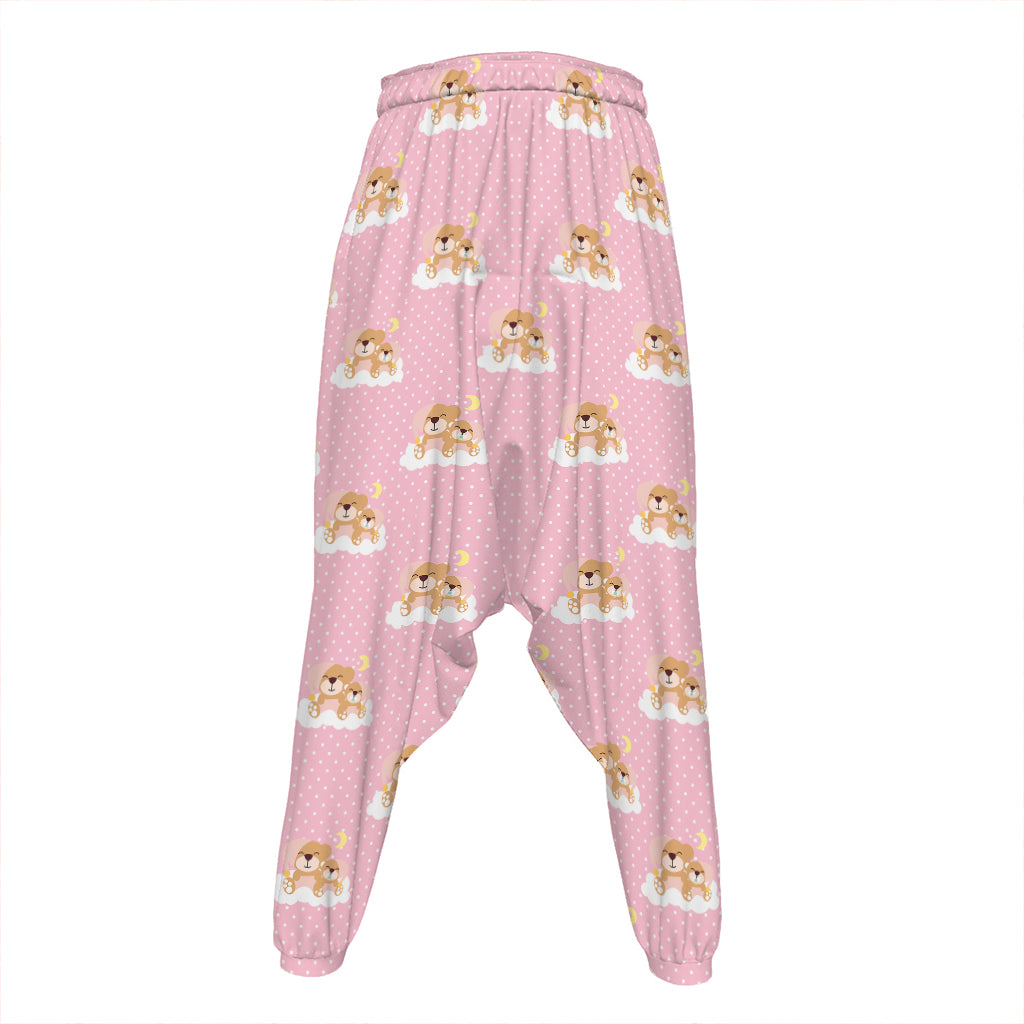 Cute Polka Dot Baby Bear Pattern Print Hammer Pants